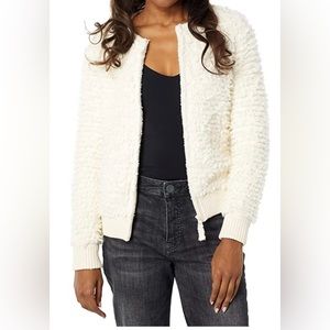 Barefoot Dreams CozyChic Loop Fringe Jacket in Cream Size Large